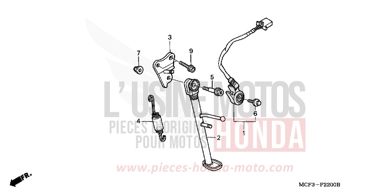 BEQUILLE de VTR1000 SP-2 GRAPHITE BLACK (NHB01) 2006